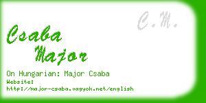 csaba major business card